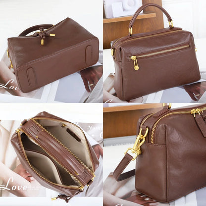 Genuine Leather Crossbody Bag – Women's Designer Satchel