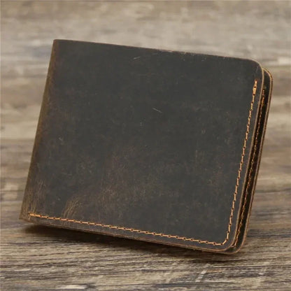 Men's Crazy Horse Genuine Leather Bifold Wallet