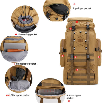 80L Large Hiking Backpack for Men – Camping & Mountaineering