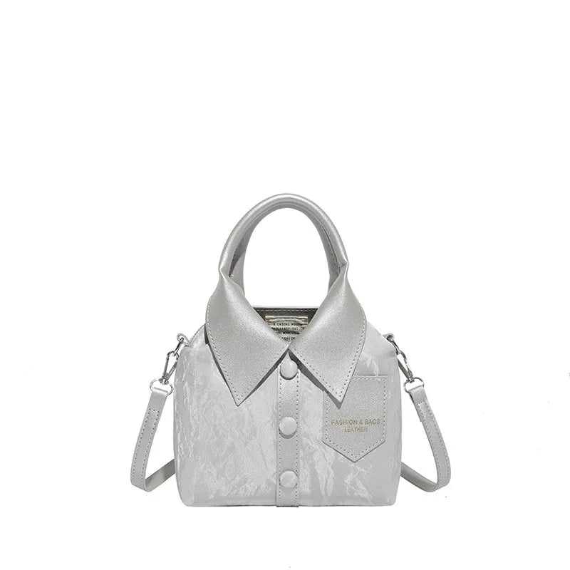Shirt-Style Crossbody Bag – Minimalist Women's Shoulder Handbag