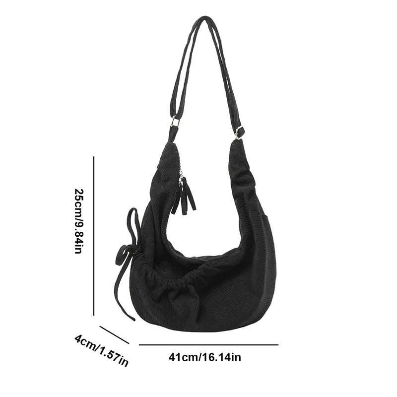 Corduroy Crossbody Shoulder Bag for Women