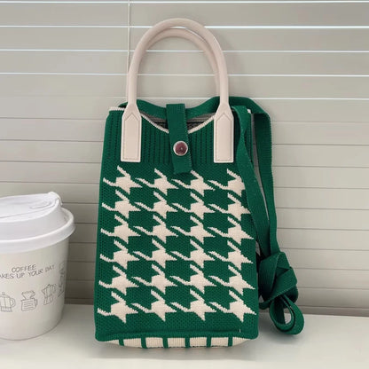 Heart Knit Mini Handbag – Cute Women's Shoulder & Crossbody Bag