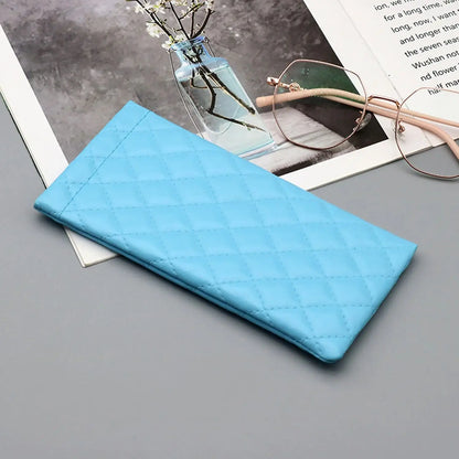 Soft PU Leather Glasses Case – Quilted Sunglasses Pouch