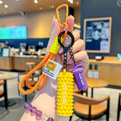 Gym Fitness Keychain Set – Dumbbell, Weight Plate & Shaker Charm