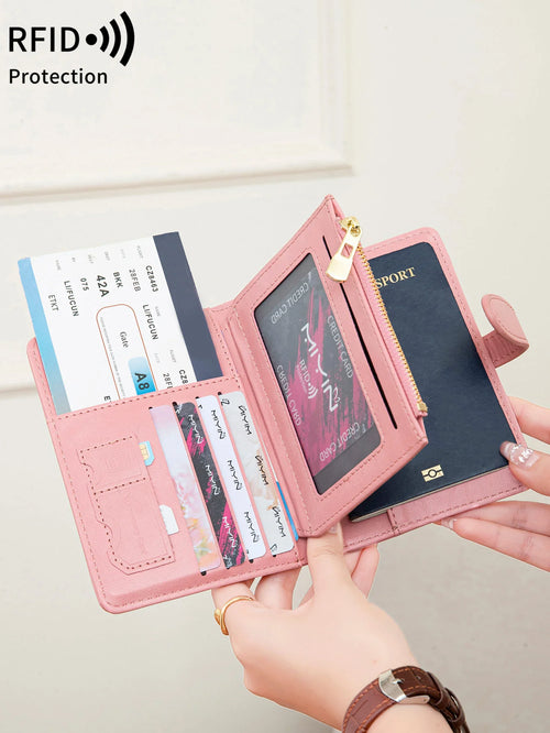 RFID Passport Holder Wallet – Large PU Leather Travel Card Organizer