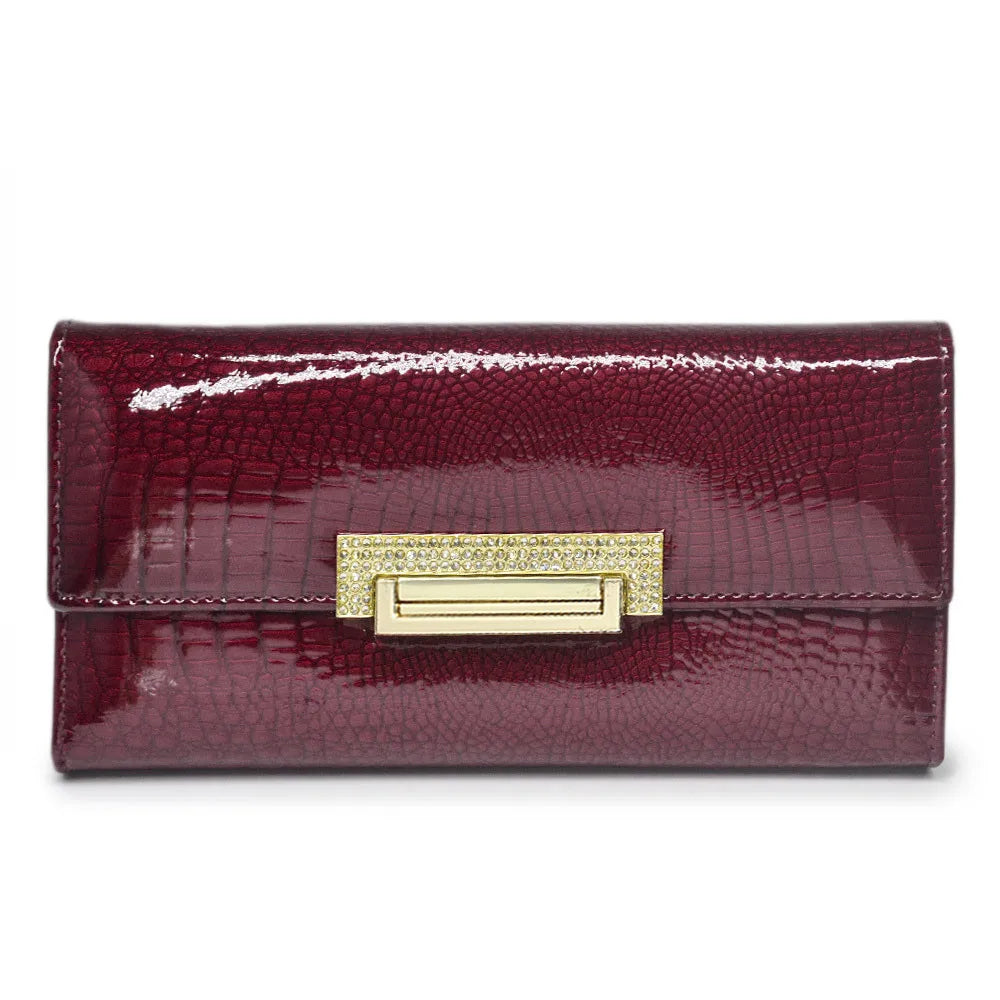 Luxury Stone Pattern Women's Long Leather Wallet