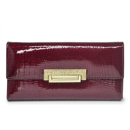 Luxury Stone Pattern Women's Long Leather Wallet