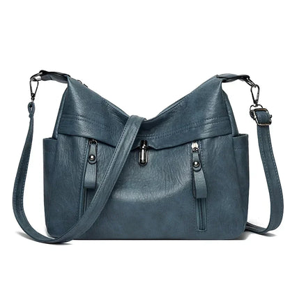 Large Capacity PU Leather Crossbody Shoulder Bag for Women