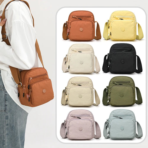 Women's Crossbody Shoulder Bag – Lightweight Oxford Multi-Pocket Purse for Travel & Business