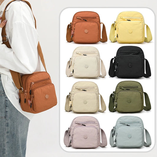 Women's Crossbody Shoulder Bag – Lightweight Oxford Multi-Pocket Purse for Travel & Business