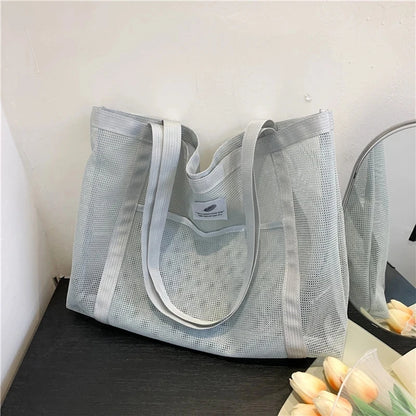 Mesh Tote Bag for Women – Large Beach & Shopping Shoulder Bag