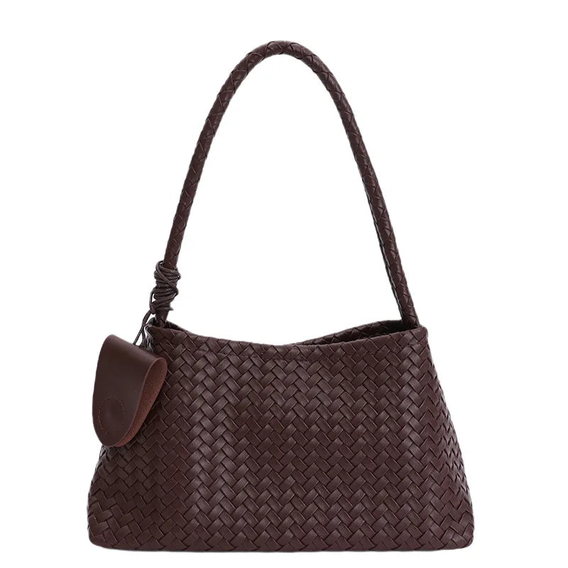 Woven Shoulder Bag for Women – Retro Underarm Handbag