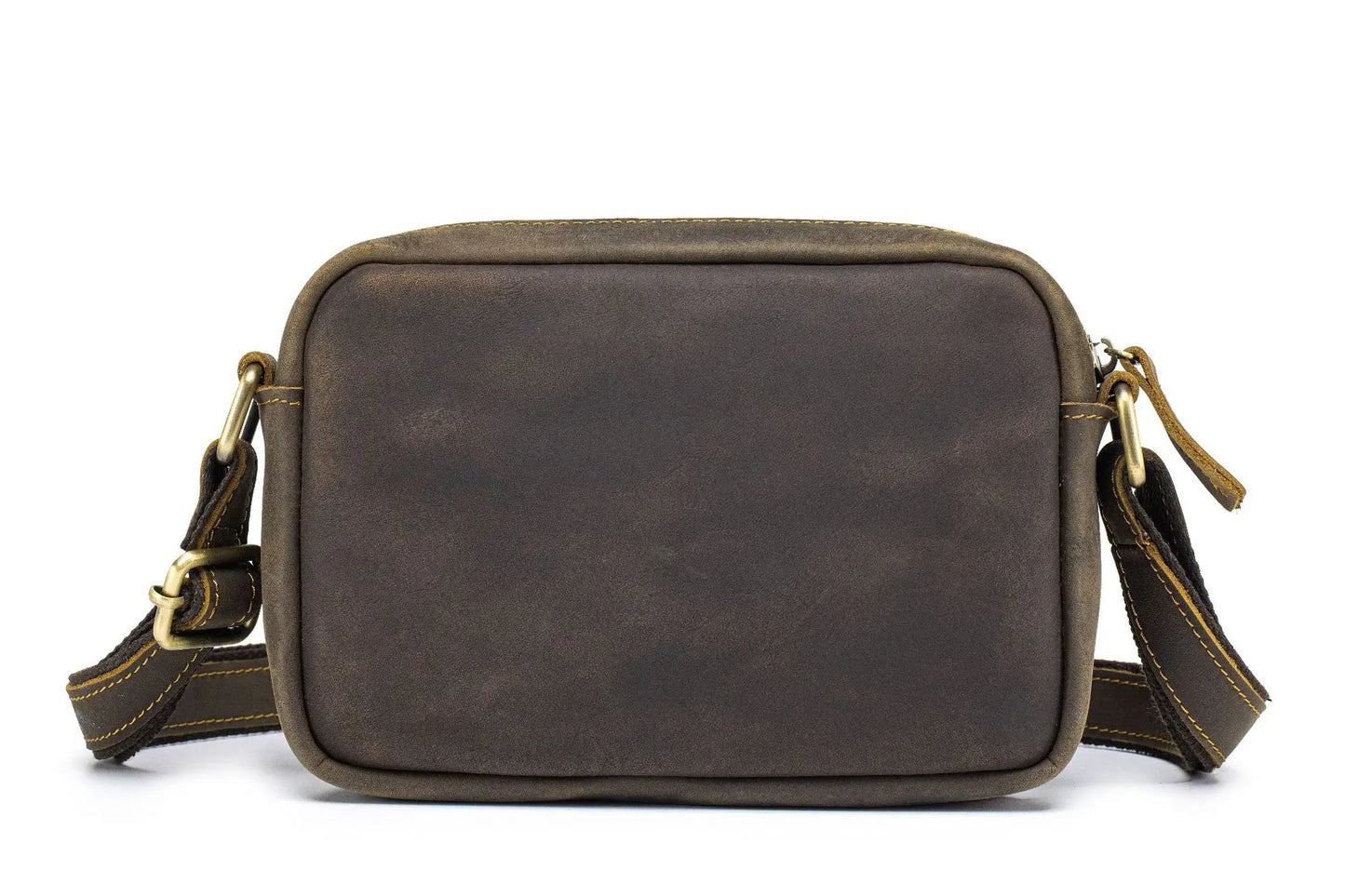 Men's Crazy Horse Genuine Leather Crossbody Messenger Bag