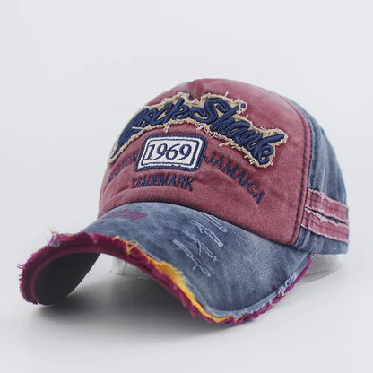 Washed Cotton Baseball Cap – Embroidered Letter W Snapback