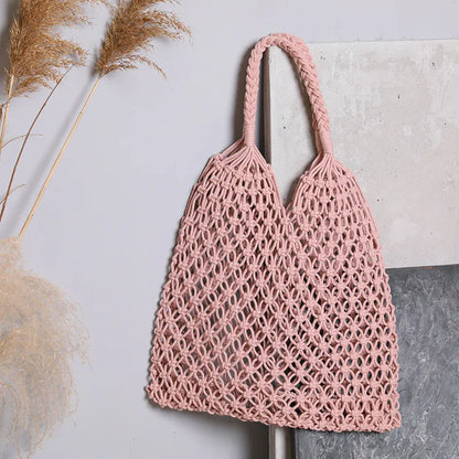 Women's Large Straw Woven Tote Bag – Hollow Beach Shoulder Bag