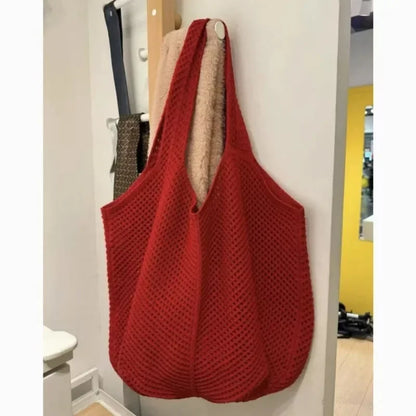 Crochet Mesh Tote Bag – Women's Large Hollow Woven Beach Bag