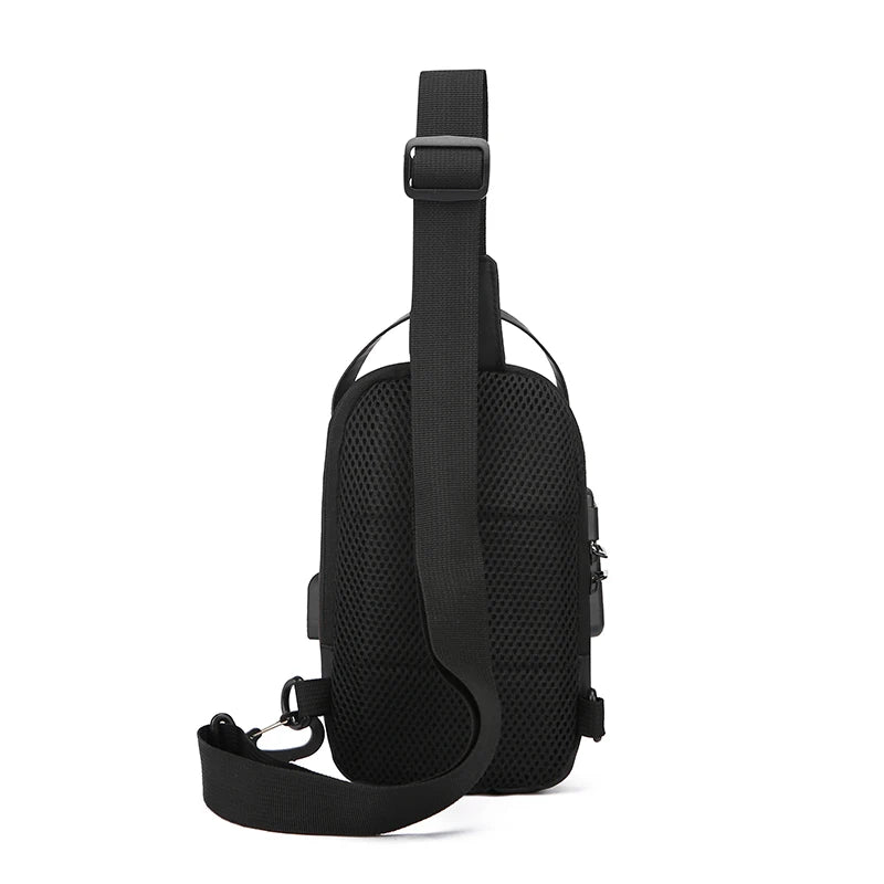 Anti-Theft Chest Bag for Men – USB Charging Crossbody Sling