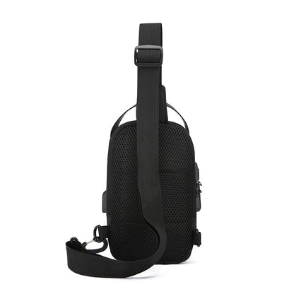 Anti-Theft Chest Bag for Men – USB Charging Crossbody Sling