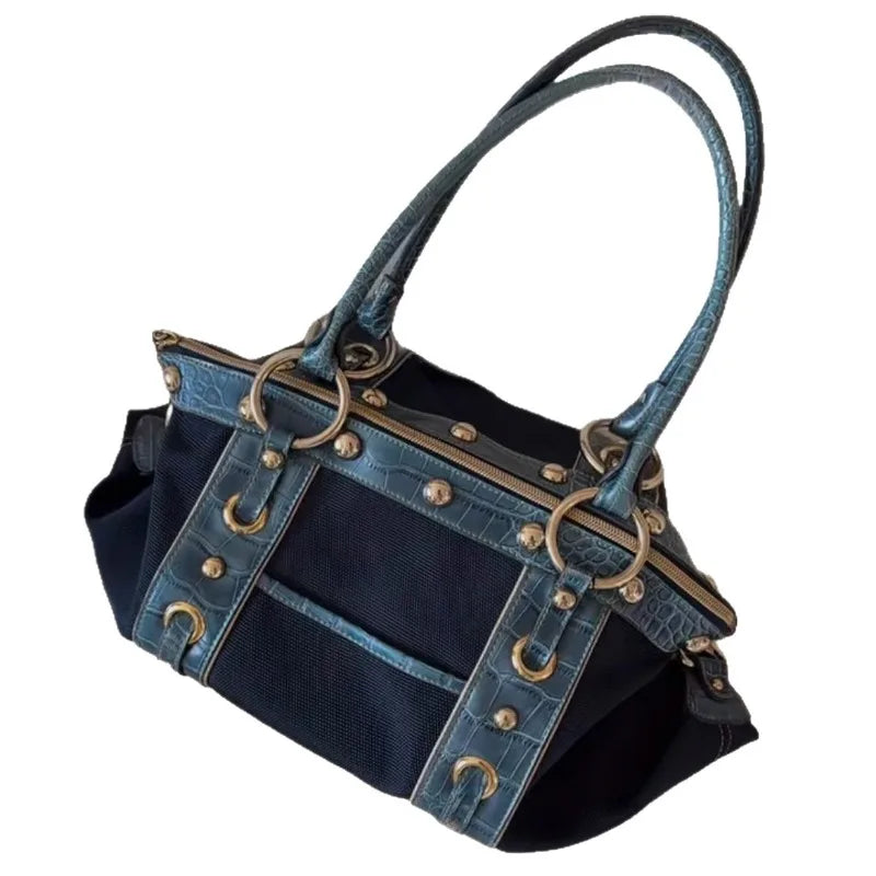 Patchwork Shoulder Bag for Women – Chic Large Capacity Tote