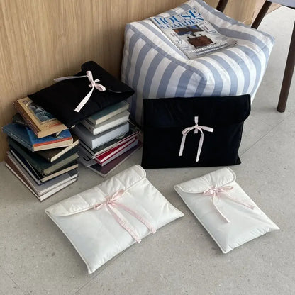 Y2K Bow Knot Laptop Sleeve Bag – Korean Sweet Tablet Handbag for Women