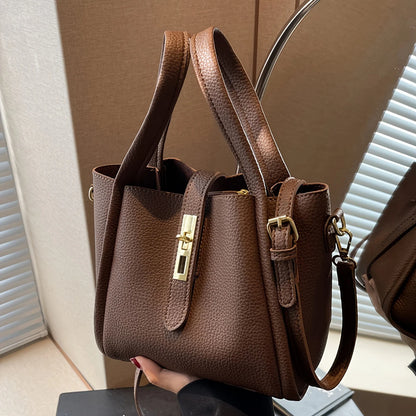 Crossbody Bag - Retro Solid Color Multifunctional Handbag
