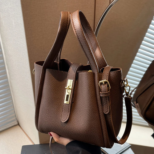 Crossbody Bag - Retro Solid Color Multifunctional Handbag