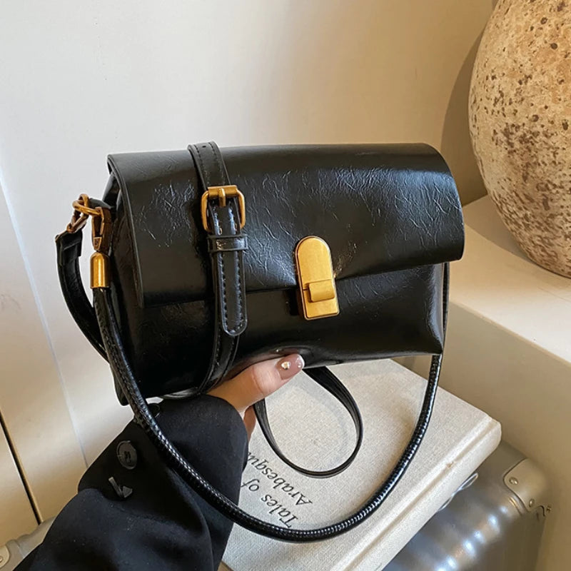 Women's PU Leather Flap Crossbody Bag – Small Shoulder Handbag