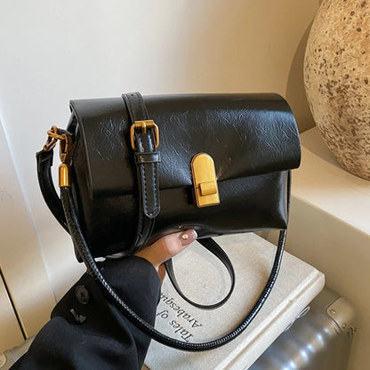 Women's PU Leather Flap Crossbody Bag – Small Shoulder Handbag