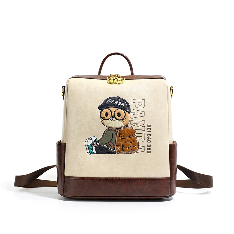 3-in-1 Women's Backpack – Cute Cartoon Collegiate Style Shoulder Bag