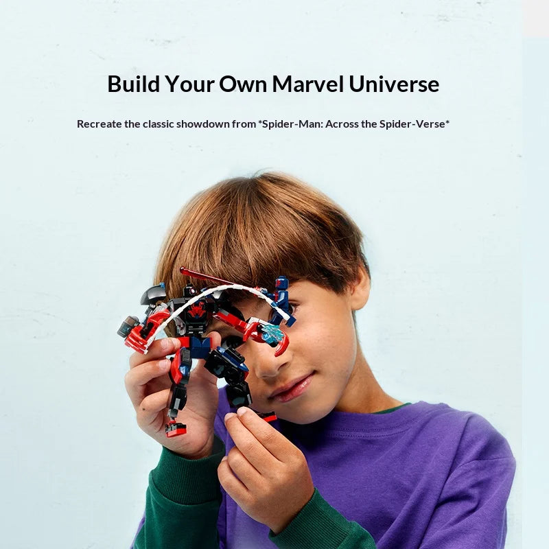 LEGO Marvel 76337 Miles Morales Mech vs Spider-Man 2099 Building Set
