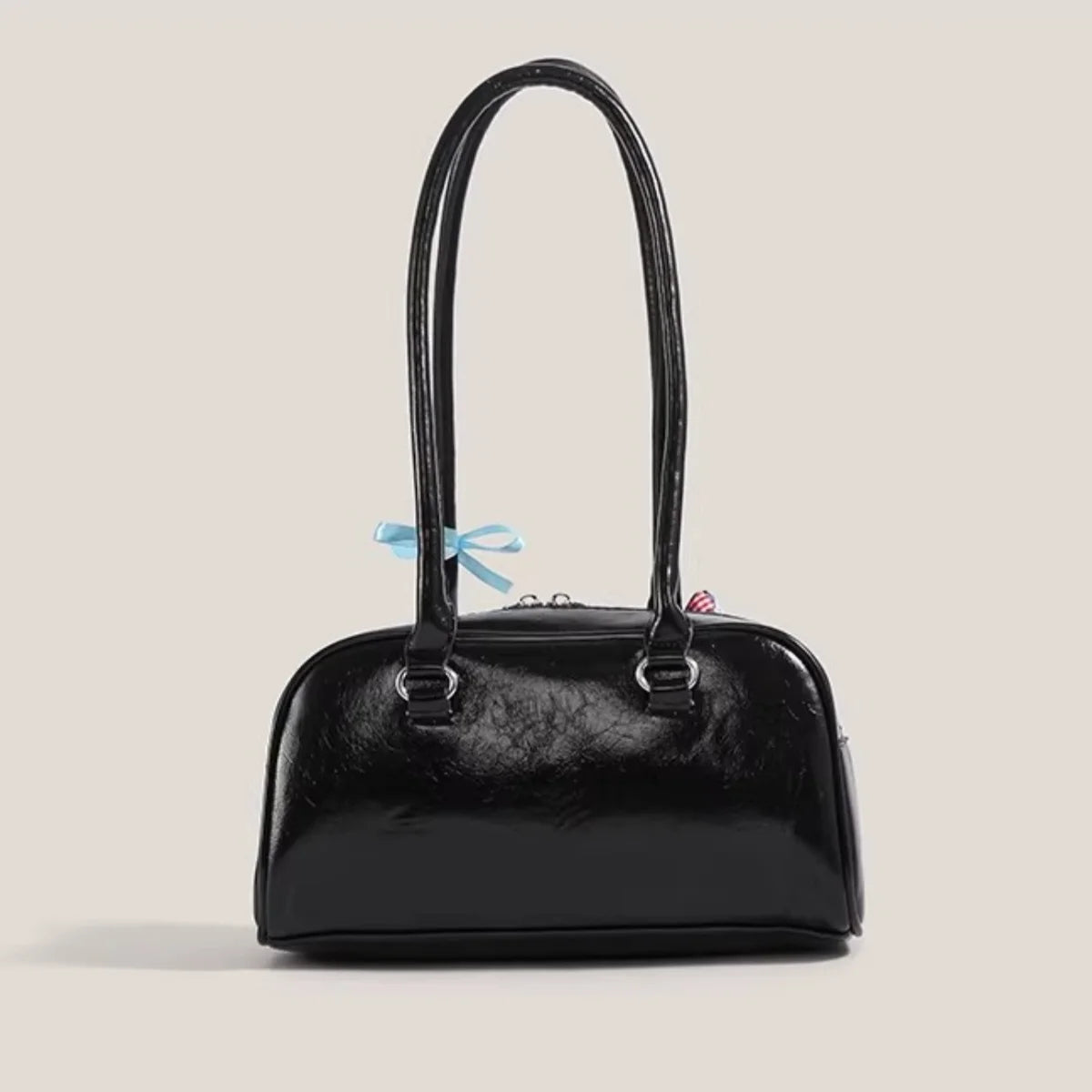 Bowling Bag Style Boston Tote – Trendy Women's Shoulder Handbag
