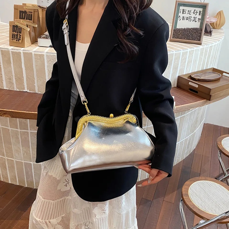 Luxury Evening Clutch Bag – Women's Elegant Chain Purse for Wedding & Party