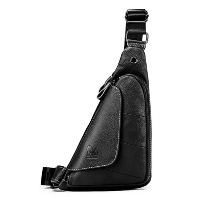 Genuine Leather Men's Triangle Sling Chest Bag – Retro Mini