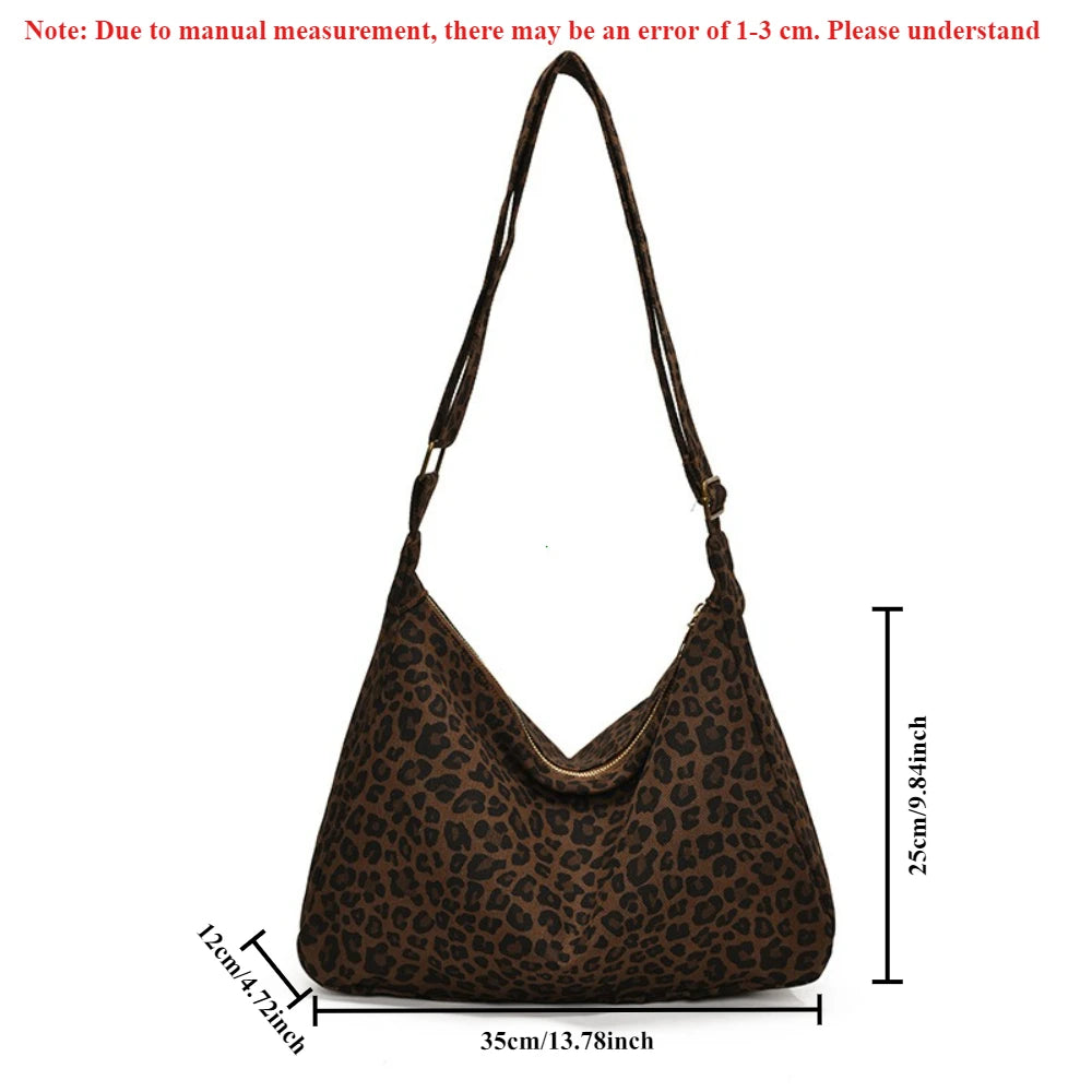 Leopard Print Shoulder Bag for Women – Lightweight High-Capacity Crossbody Tote