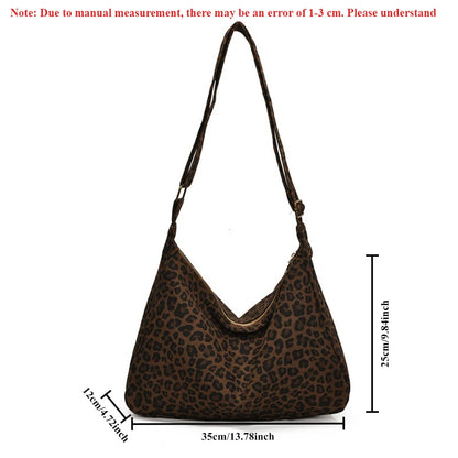 Leopard Print Shoulder Bag for Women – Lightweight High-Capacity Crossbody Tote