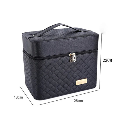 Large Capacity Professional Makeup Organizer Case – Multilayer Cosmetic Travel Bag