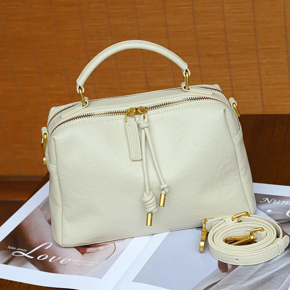 Genuine Leather Crossbody Bag – Women's Designer Satchel