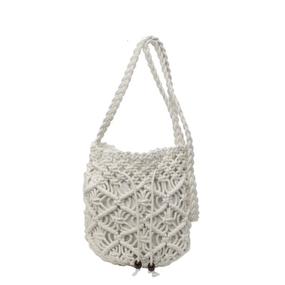 Woven Bucket Bag – Women's Knit Crochet Crossbody Beach Tote