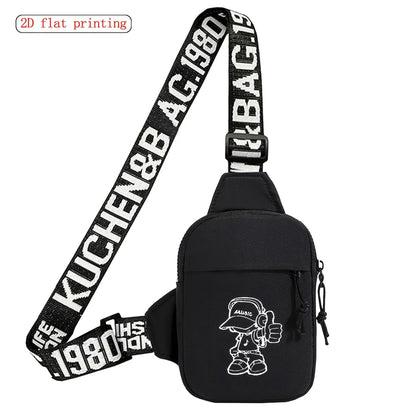 Men's Chest Bag with Music Boy 2D Print – Crossbody Sling Bag