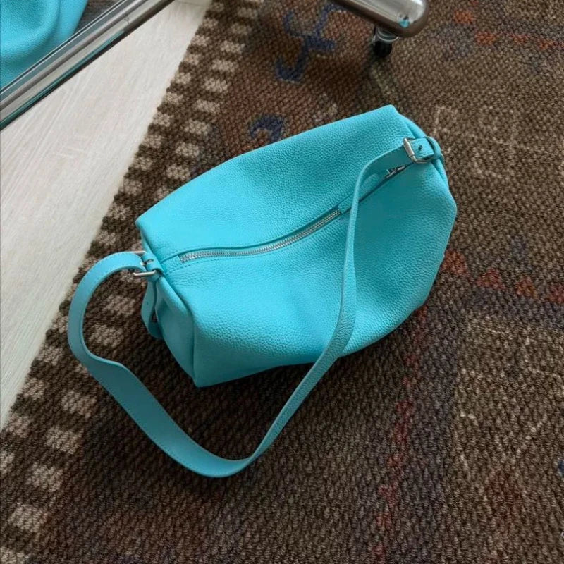 Minimalist Lychee Pattern Square Pillow Bag for Women – Korean Shoulder Bag