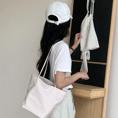 Nylon Bucket Bag for Women – Soft Shoulder Tote Handbag