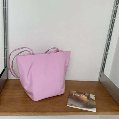 Nylon Bucket Bag for Women – Soft Shoulder Tote Handbag
