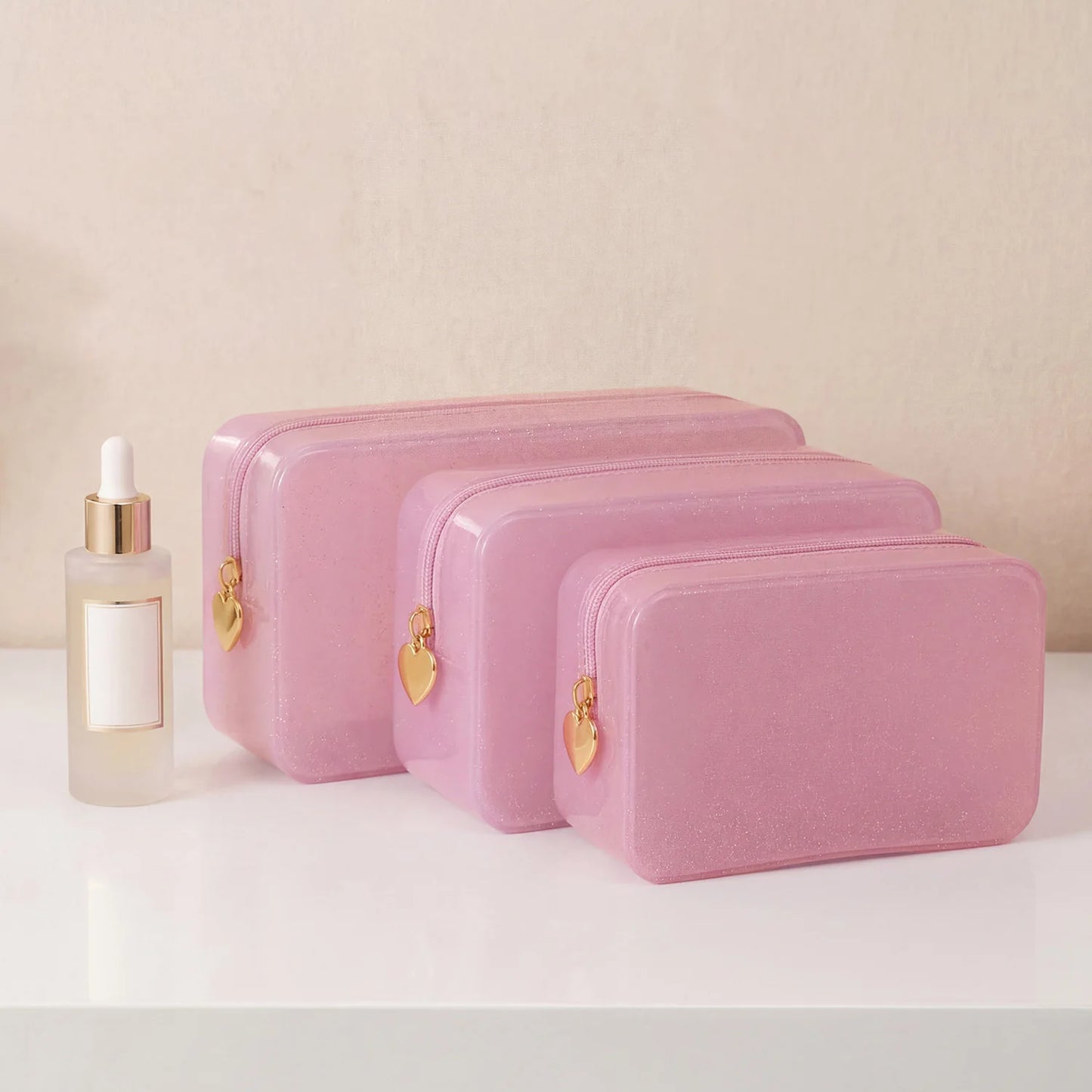 Large Capacity Waterproof Cosmetic Bag – PVC Travel Toiletry Organizer