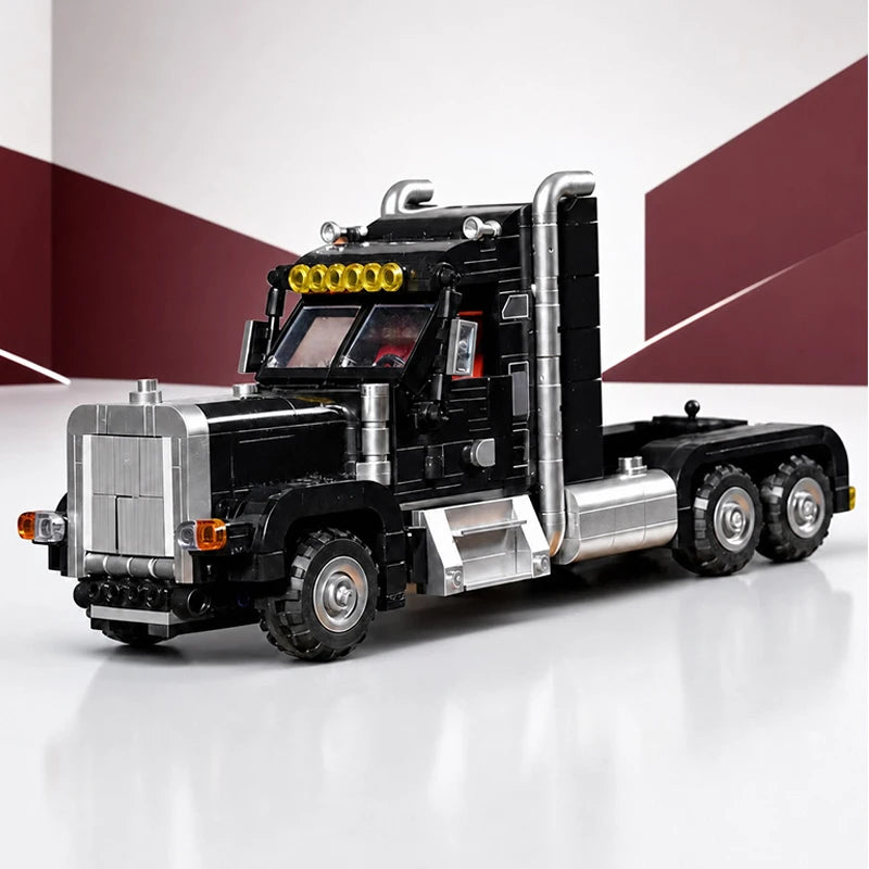 MOC Heavy Duty Flatbed Trailer Truck Building Blocks Set