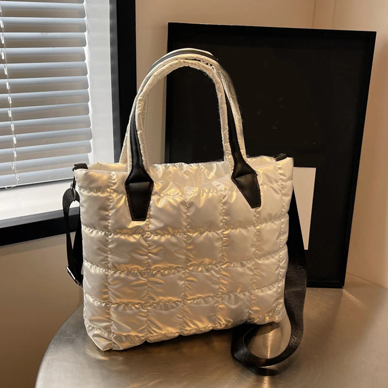 Quilted Puffy Tote Bag for Women – Large Capacity Crossbody