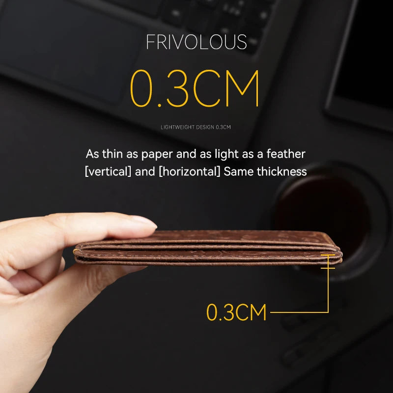 Genuine Leather Card Holder – Slim Floral Embossed Credit Card Wallet