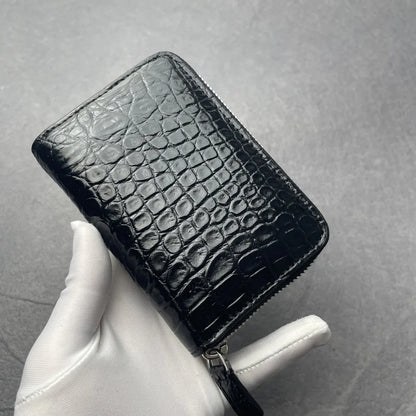 Crocodile Leather Zip Wallet – Unisex Card & Coin Purse