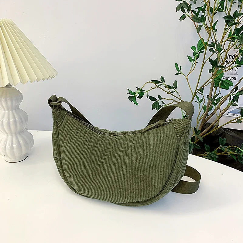 Women's Half Moon Leather Shoulder Bag – Soft Hobo Crossbody Purse