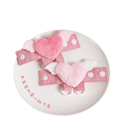 Cute Plush Keychain – Angel Wings Heart Bag Pendant & DIY Keyring
