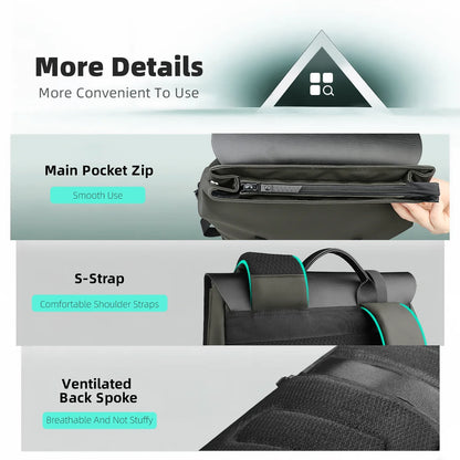 Large Travel Backpack for Men – Vintage Waterproof 15.6" Laptop School Bag